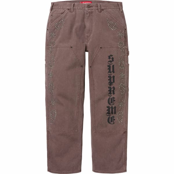 Supreme Paisley Studded Double Knee Painter Pant - Brown (front)