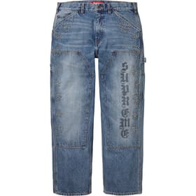 Supreme Paisley Studded Double Knee Painter Pant Washed Blue