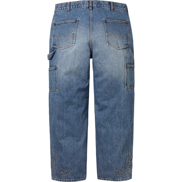Supreme Paisley Studded Double Knee Painter Pant - Washed Blue (front)