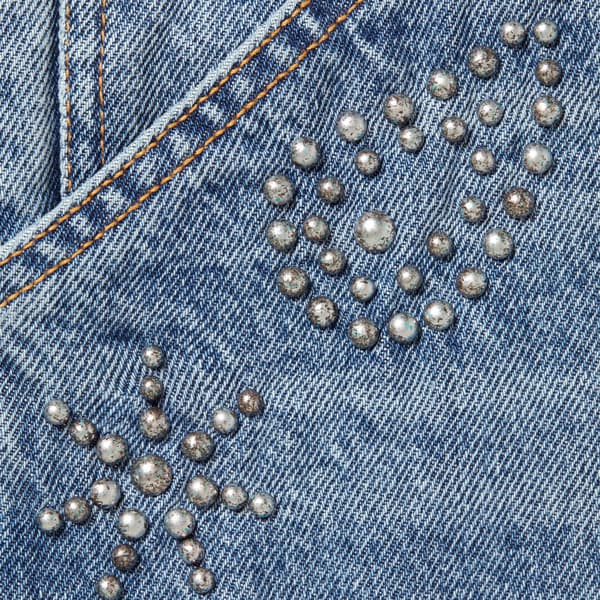 Supreme Paisley Studded Double Knee Painter Pant - Washed Blue (front)