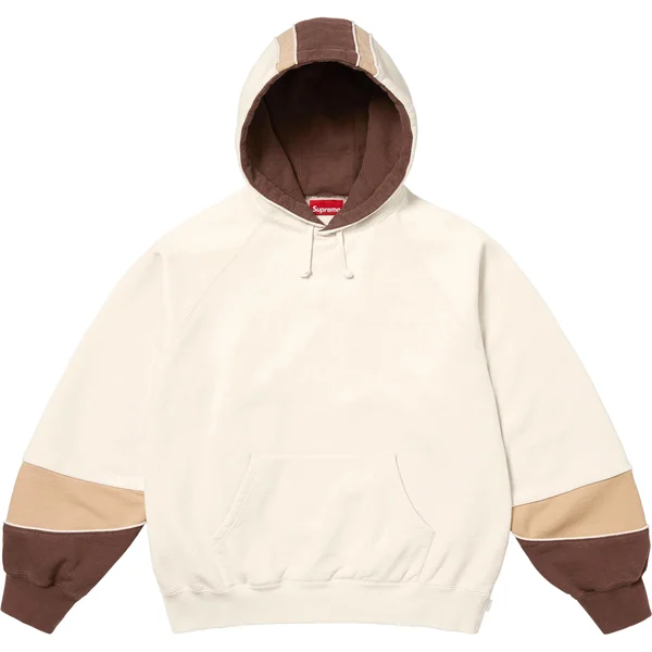 Supreme Paneled Hooded Sweatshirt - Natural (front)