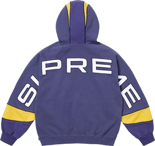 Supreme Paneled Hooded Sweatshirt - Washed Navy (front)