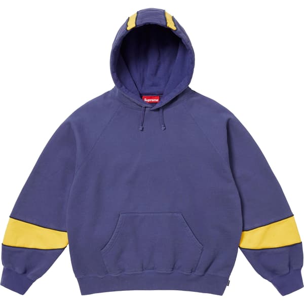 Supreme Paneled Hooded Sweatshirt - Washed Navy (front)