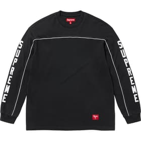 Supreme Paneled Piping L/S Top Black