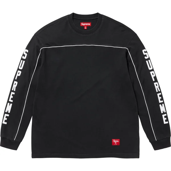 Supreme Paneled Piping L/S Top - Black (front)