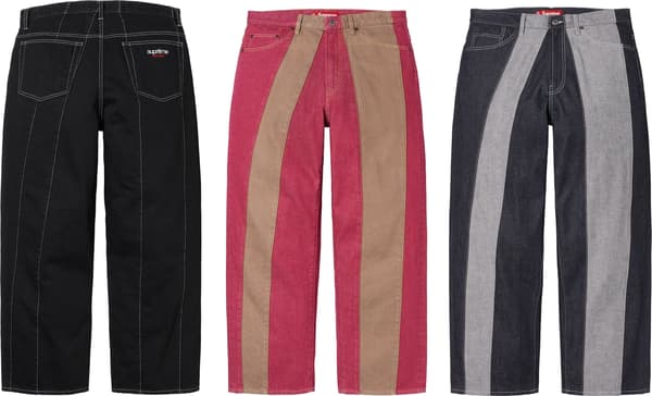 Supreme Paneled Stripe Baggy Jean - Product Image
