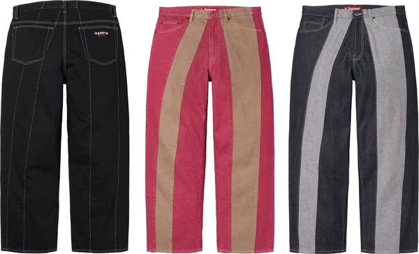 Supreme Paneled Stripe Baggy Jean - Product Image