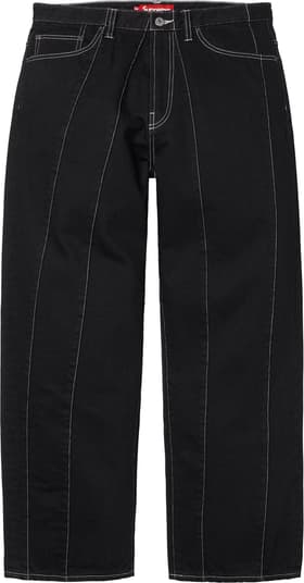 Supreme Paneled Stripe Baggy Jean Black
