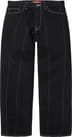 Supreme Paneled Stripe Baggy Jean - Black (front)