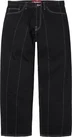 Supreme Paneled Stripe Baggy Jean - Black (front)
