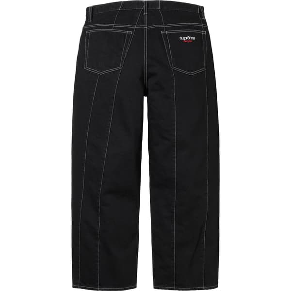 Supreme Paneled Stripe Baggy Jean - Black (front)