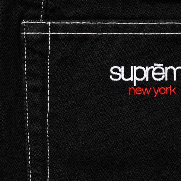 Supreme Paneled Stripe Baggy Jean - Black (front)