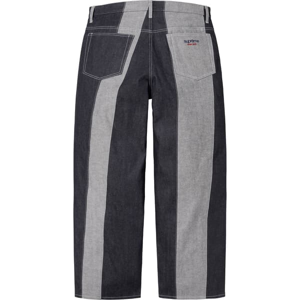 Supreme Paneled Stripe Baggy Jean - Rigid Indigo (front)