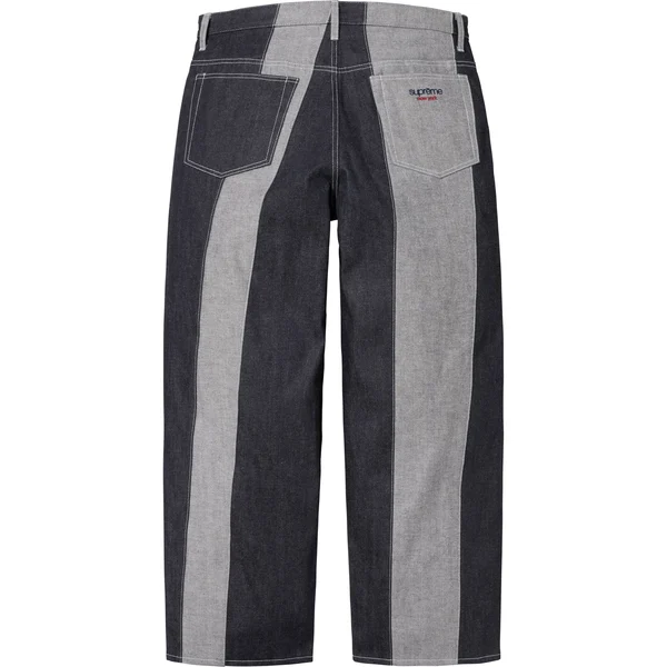 Supreme Paneled Stripe Baggy Jean - Rigid Indigo (front)