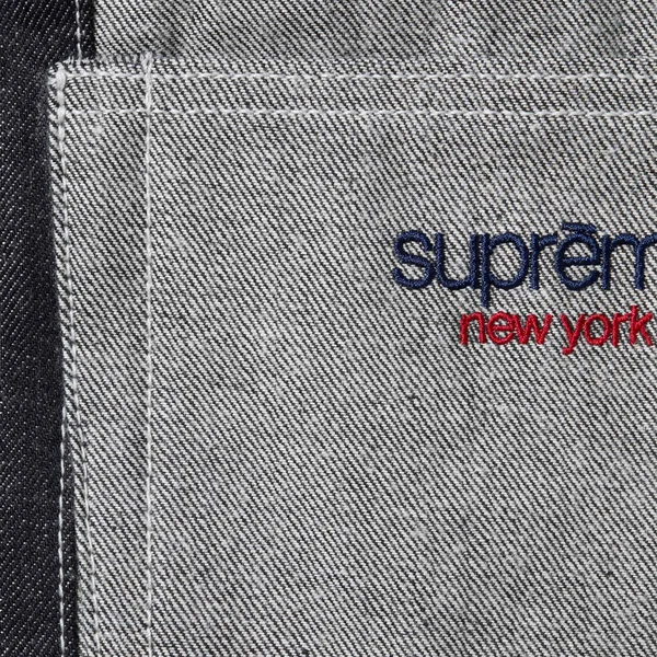 Supreme Paneled Stripe Baggy Jean - Rigid Indigo (front)
