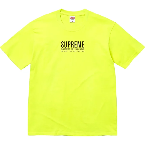 Supreme Paris Tee - Fluorescent Yellow (front)