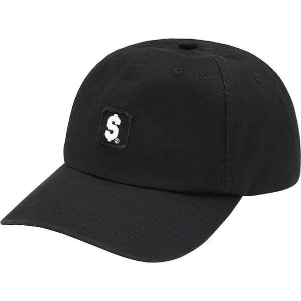 Supreme $ Patch 6-Panel - Black (front)