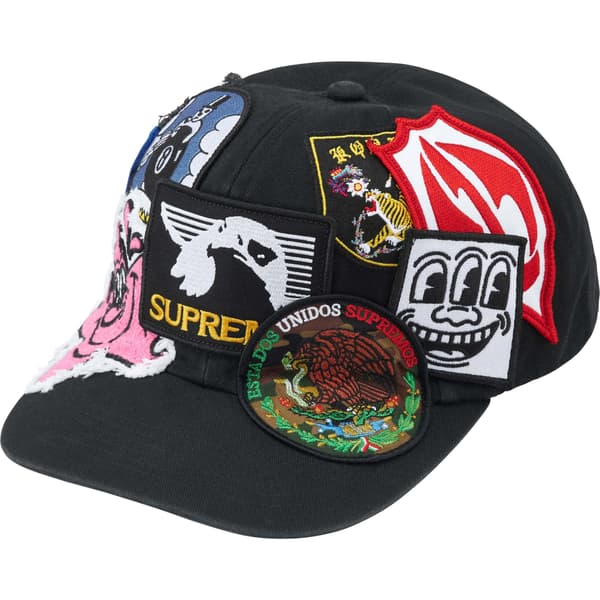 Supreme Patches 6-Panel - Black (front)