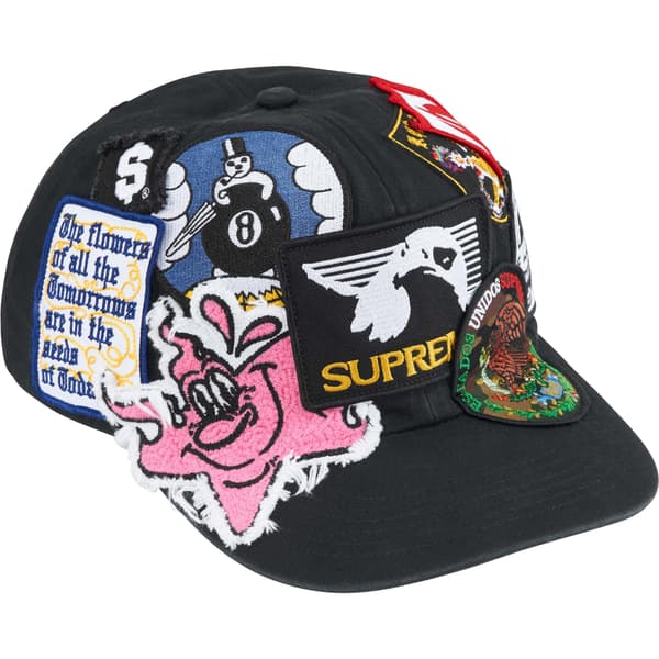 Supreme Patches 6-Panel - Black (front)