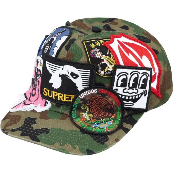 Supreme Patches 6-Panel - Olive Camo (front)