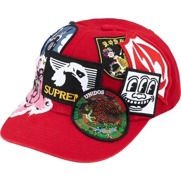 Supreme Patches 6-Panel - Red (front)