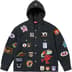 Supreme Patches Hooded Zip Up Shirt - Black (front)