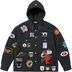 Supreme Patches Hooded Zip Up Shirt - Black (front)