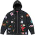 Supreme Patches Hooded Zip Up Shirt - Black (front)