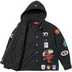 Supreme Patches Hooded Zip Up Shirt - Black (front)