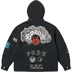 Supreme Patches Hooded Zip Up Shirt - Black (front)