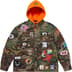 Supreme Patches Hooded Zip Up Shirt - Woodland Camo (front)