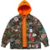 Supreme Patches Hooded Zip Up Shirt - Woodland Camo (front)