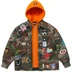 Supreme Patches Hooded Zip Up Shirt - Woodland Camo (front)