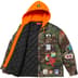 Supreme Patches Hooded Zip Up Shirt - Woodland Camo (front)
