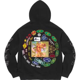 Supreme Patches Spiral Hooded Sweatshirt Black