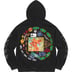 Supreme Patches Spiral Hooded Sweatshirt - Black (front)