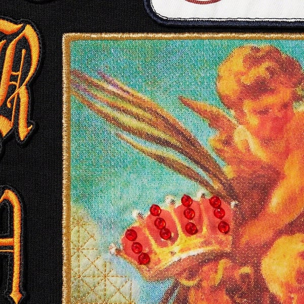 Supreme Patches Spiral Hooded Sweatshirt - Black (front)