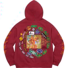 Supreme Patches Spiral Hooded Sweatshirt Cardinal