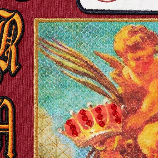 Supreme Patches Spiral Hooded Sweatshirt - Cardinal (front)