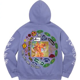 Supreme Patches Spiral Hooded Sweatshirt Light Purple