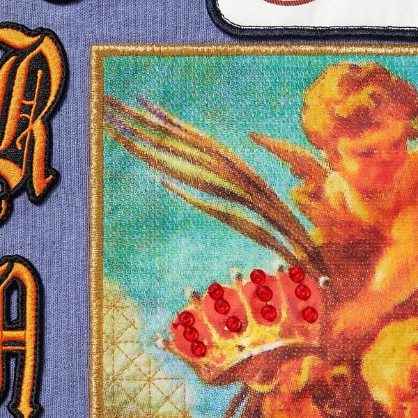 Supreme Patches Spiral Hooded Sweatshirt - Light Purple (front)