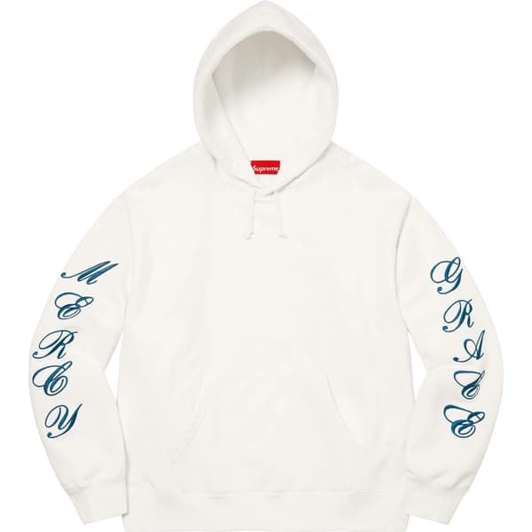 Supreme Patches Spiral Hooded Sweatshirt - White (front)