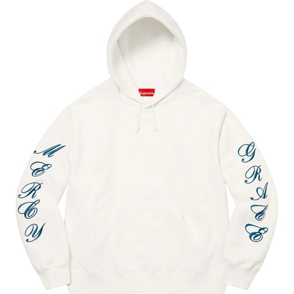 Supreme Patches Spiral Hooded Sweatshirt - White (front)