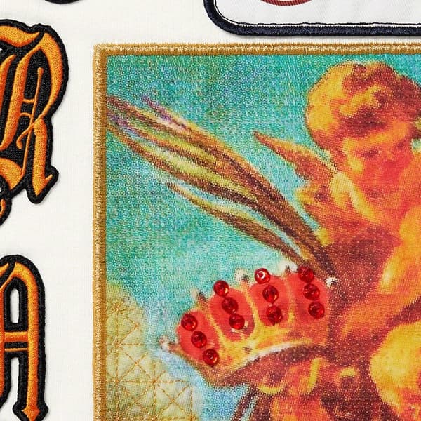 Supreme Patches Spiral Hooded Sweatshirt - White (front)