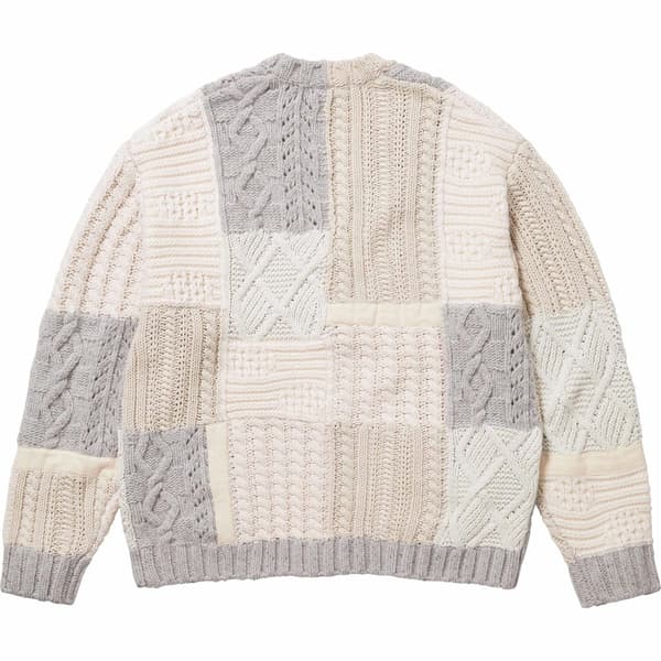 Supreme Patchwork Cable Knit Cardigan - Ivory (front)