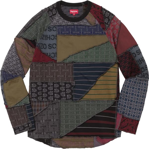 Supreme Patchwork Jacquard L/S Top - Black (front)