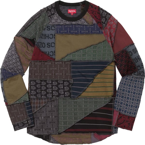 Supreme Patchwork Jacquard L/S Top - Black (front)