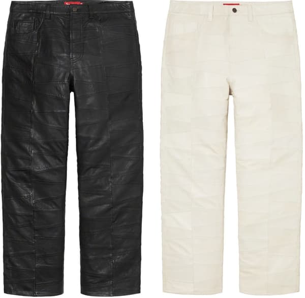 Supreme Patchwork Leather 5-Pocket Jean - Product Image