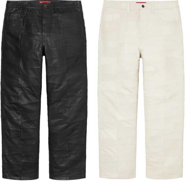 Supreme Patchwork Leather 5-Pocket Jean - Product Image