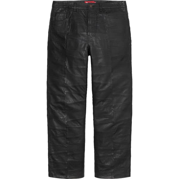 Supreme Patchwork Leather 5-Pocket Jean - Black (front)